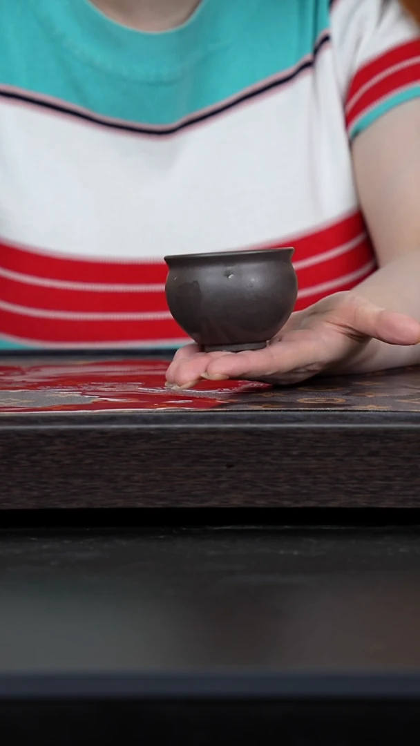 茶壶紫砂天青钱袋子杯