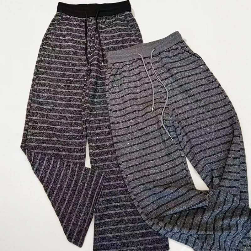 《优麦汇》K5203早春款条纹长裤新款时尚休闲洋气百搭裤女