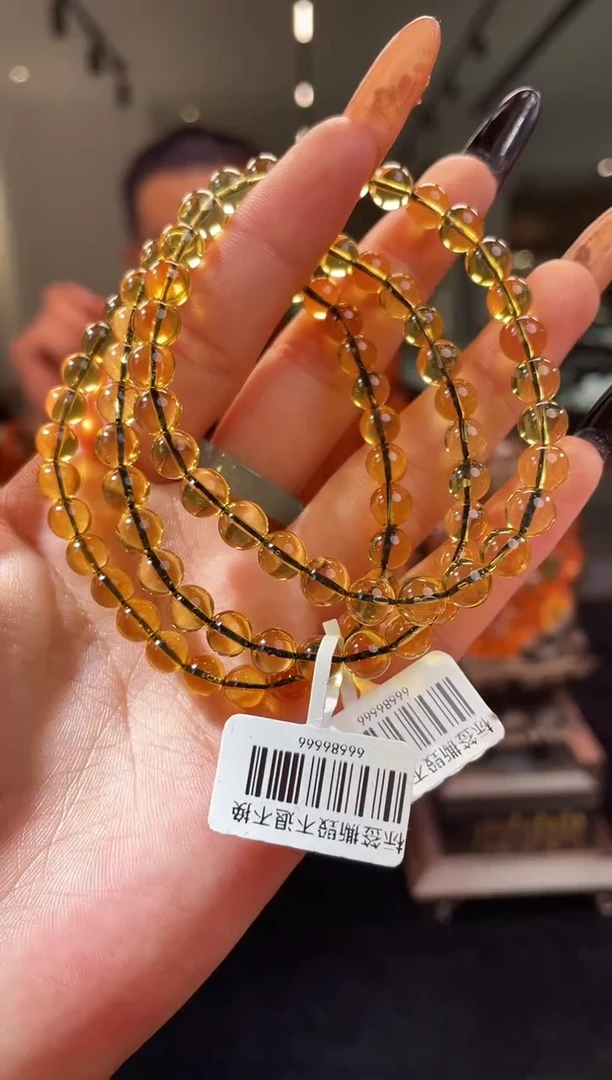 琥珀颈饰未镶嵌缅甸琥珀金蓝手串多样性发其一