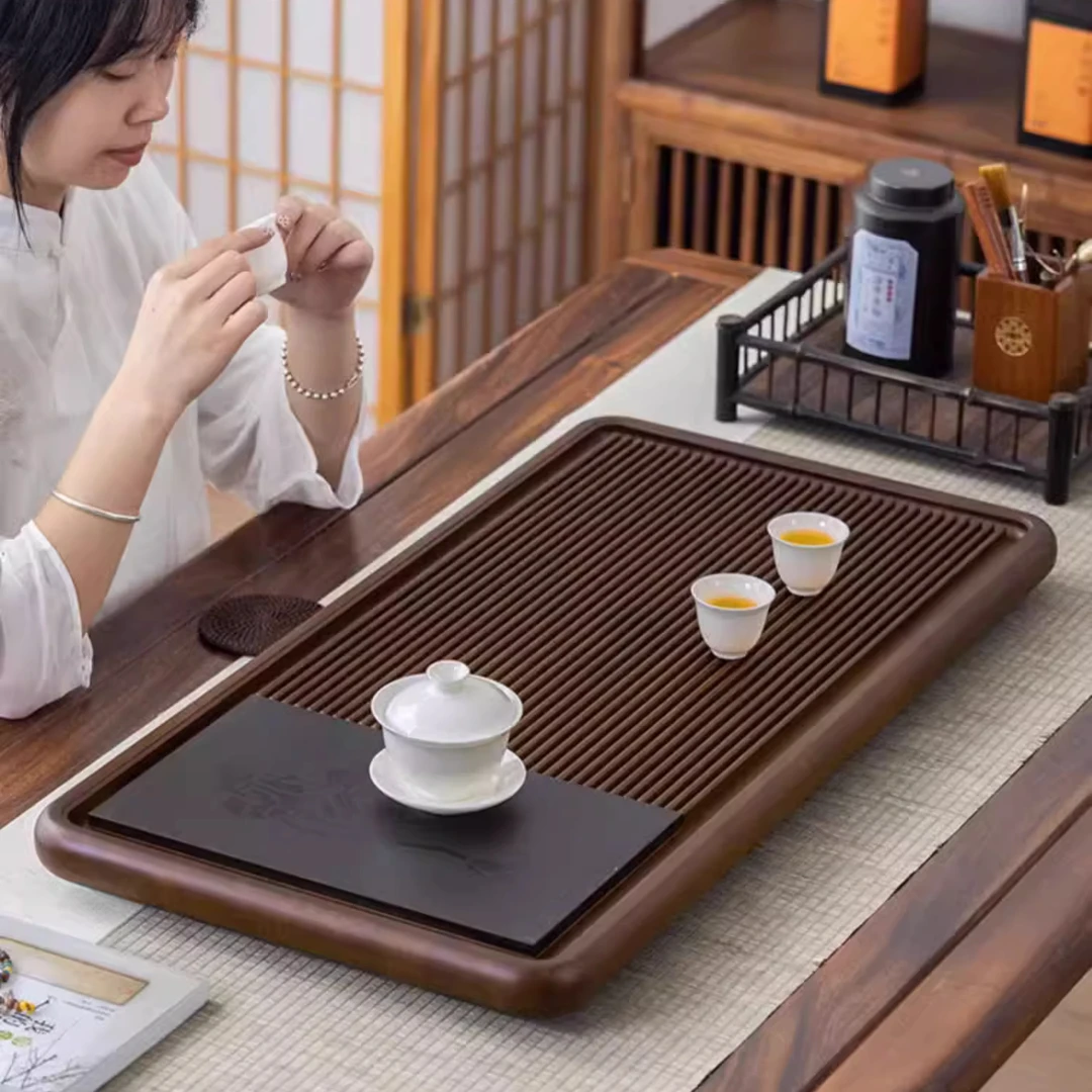 茶盘实木家用电木小茶台乌金石新款高端办公室功夫泡茶具排水茶海