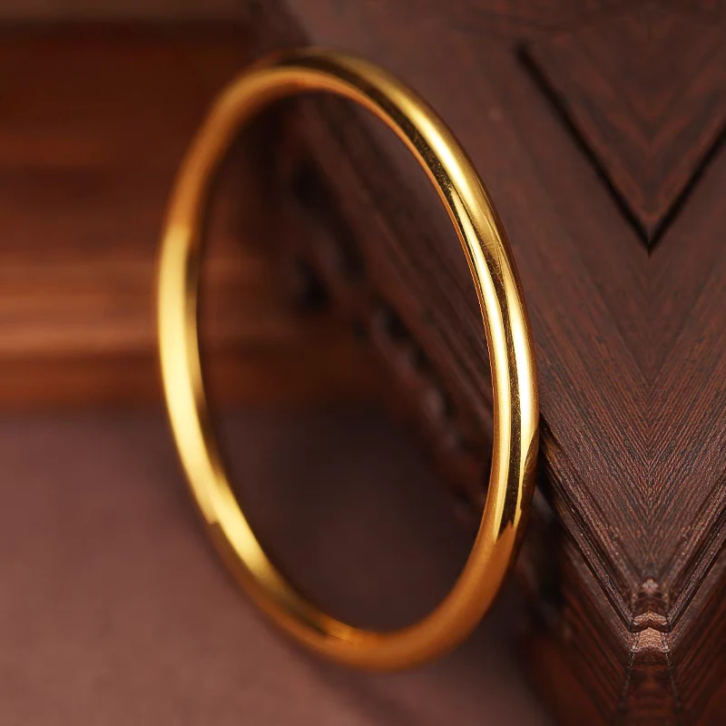 铜合金手镯 【精工33克】5N亮面素圈手镯金色女款时尚百搭