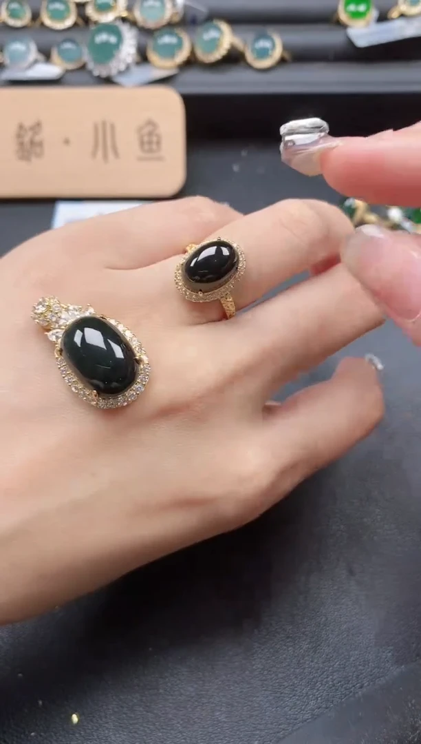 翡翠戒指银S925镶嵌51151