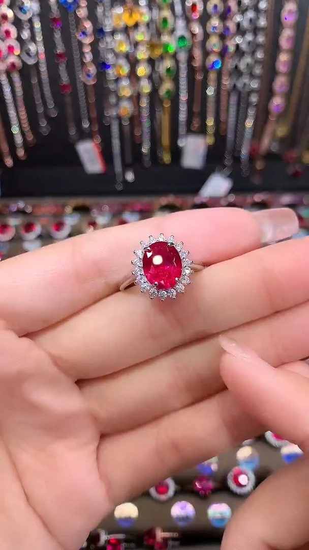 【闪购商品】红宝石戒指银S925镶嵌8.10