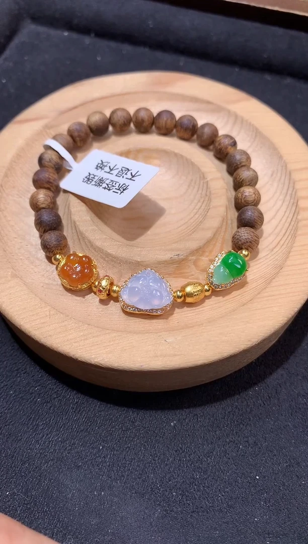 银S925镶嵌手链翡翠手串