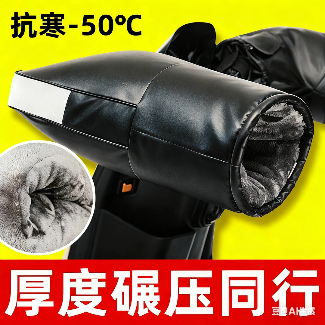 电动摩托车手把套冬季保暖防水通用电瓶车手套挡风加厚棉护手男女