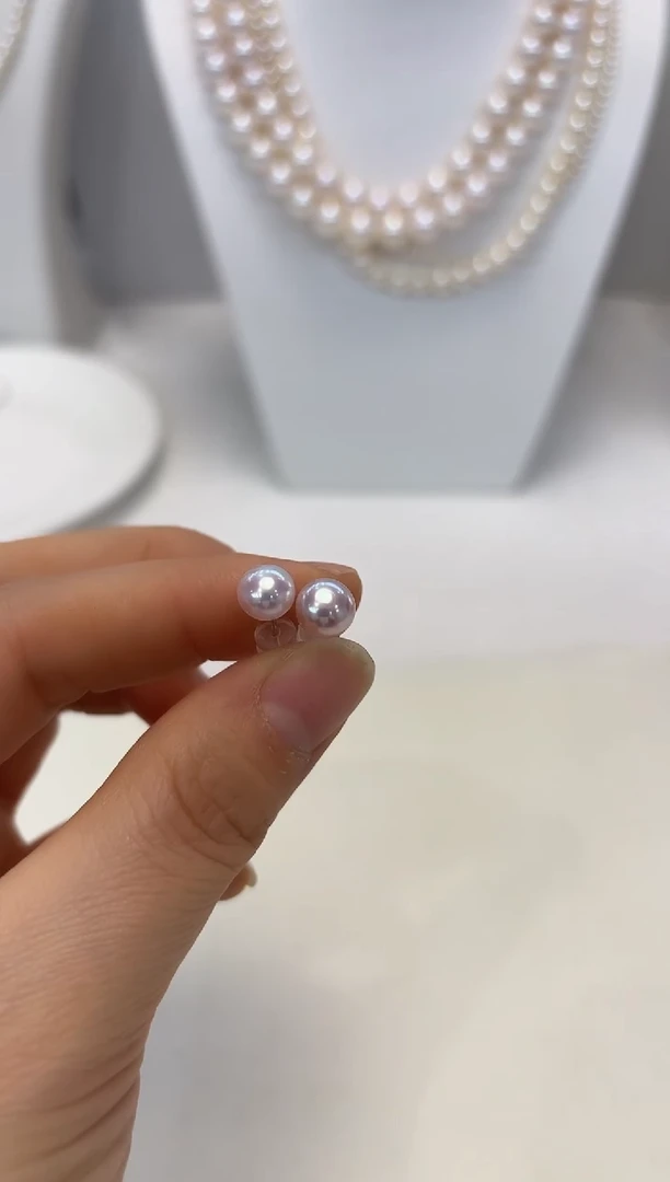 【闪购商品】淡水珍珠耳饰银S925镶嵌8#