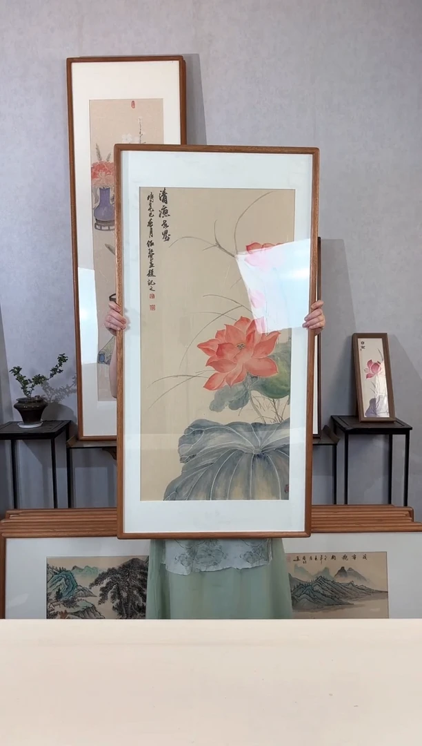 国画手绘*清凉世界（荷花）*62*122cm