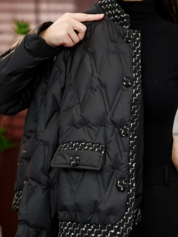 【甄选大朵鸭绒】2025杭州原版正品保暖气质高级感羽绒服E-5113