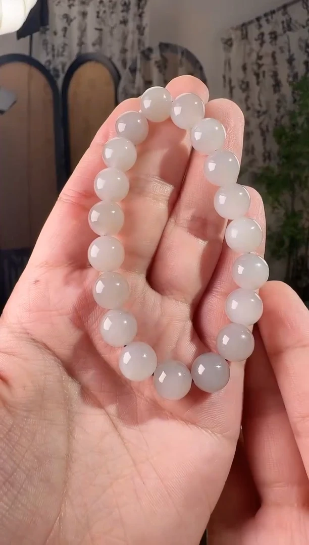 未镶嵌手串和田玉烟紫手串  10mm