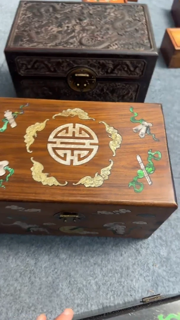 木紫檀花梨木一物一拍五福箱