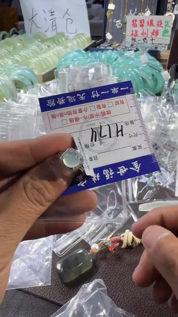 银S925镶嵌蛇纹石玉手镯11