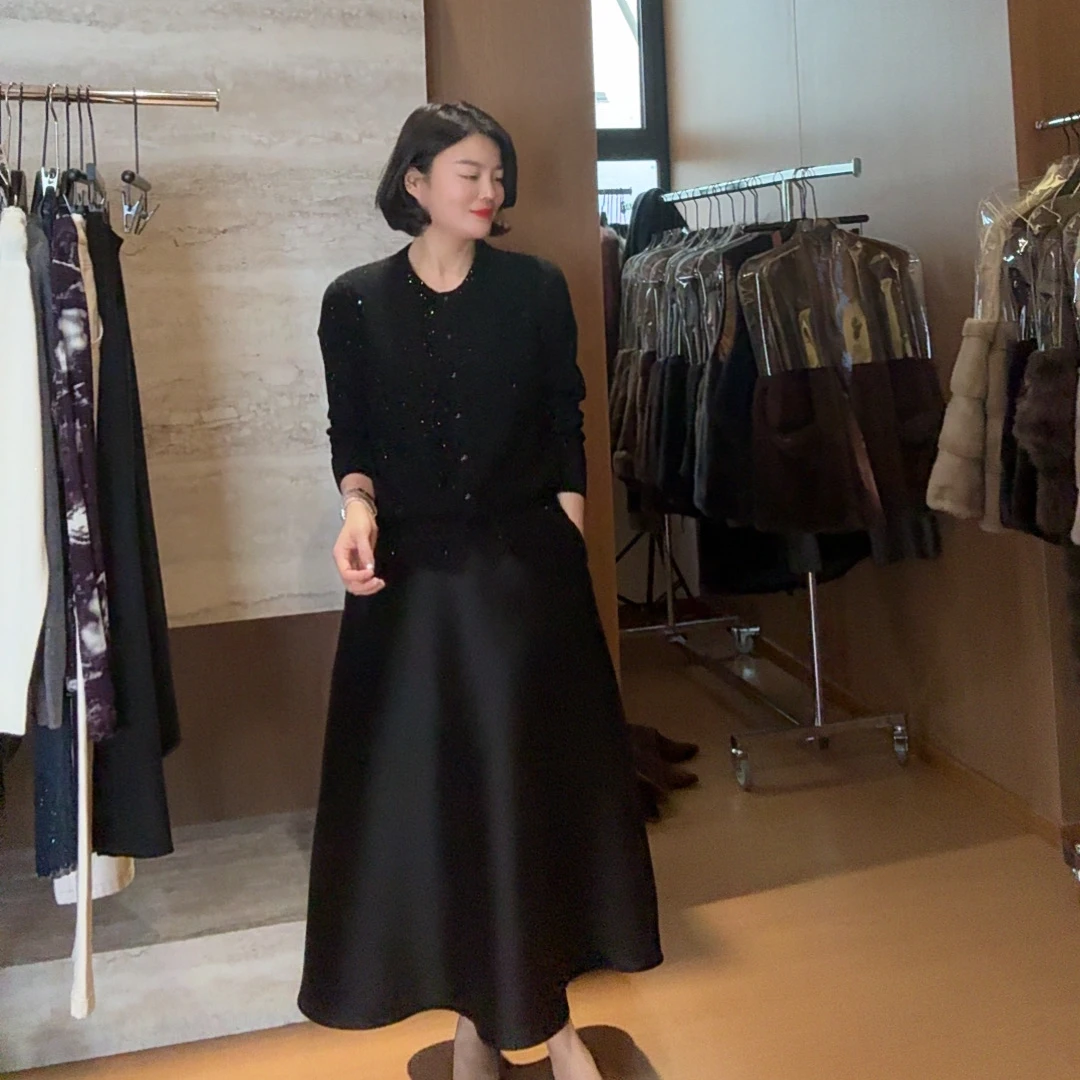 TANTAN 休闲百搭宽松圆领秋冬打底针织开衫3189