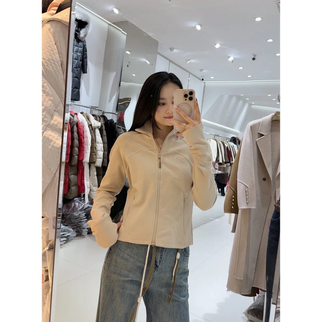 27051欧货立领休闲卫衣女韩版显瘦修身拉链运动短外套