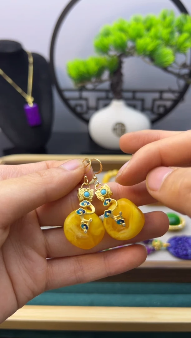 【闪购商品】蜜蜡手链14K金镶嵌E219