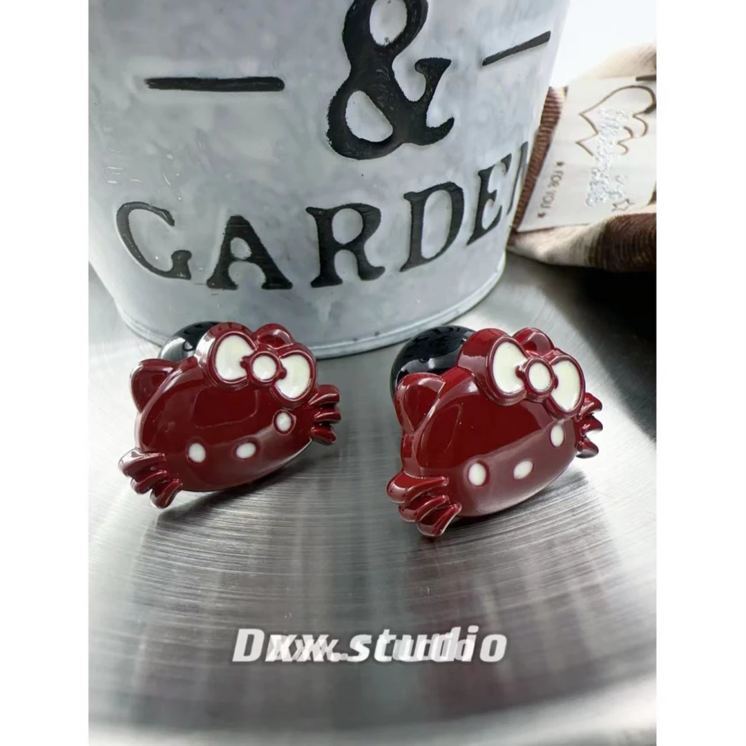 铜合金锆石耳饰 DXX小晰饰品-新品-【甜酷辣妹安可拉红】耳饰40009