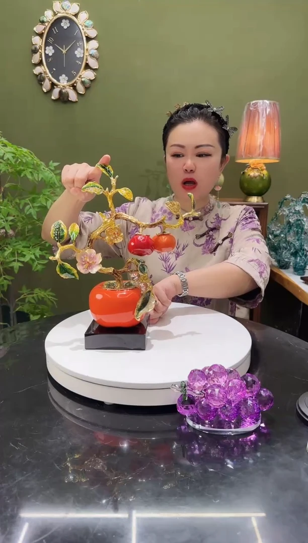 合金珐琅彩  柿柿如意