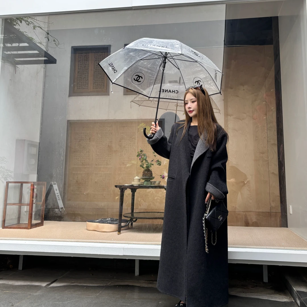 2025年新款慵懒风双面羊毛大衣女长款毛呢外套过膝高级感