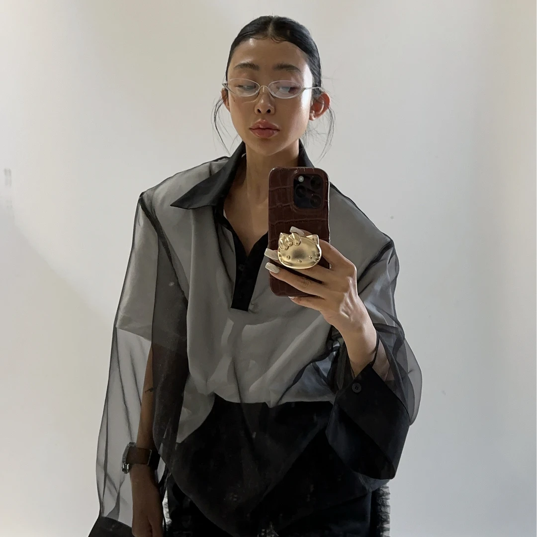 20110（定制NO退NO换）假两件双层纱纱遮肉肉大T恤