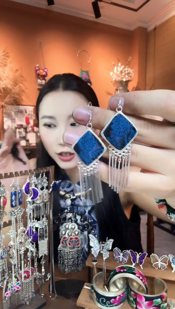 刺绣纯手工民族风耳环