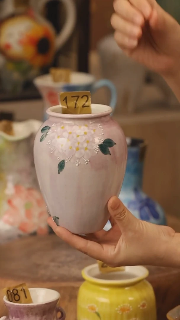 陶瓷172景德镇设计师手作花器摆件侘寂风