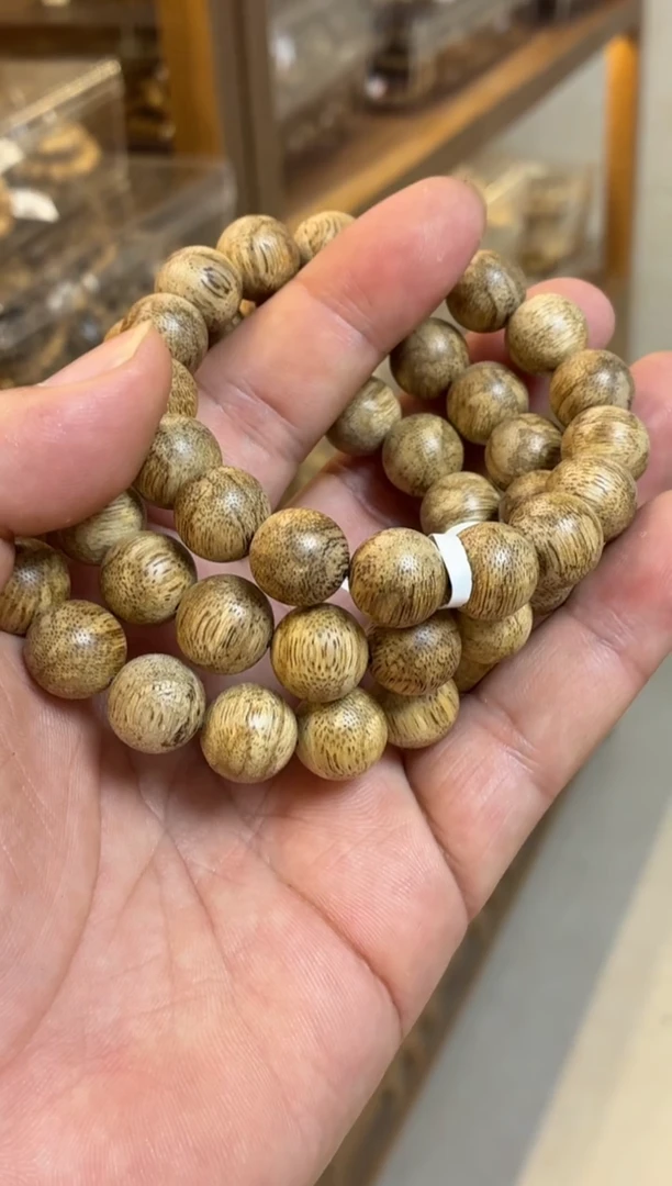 沉香手串 菩萨棋圆珠单圈虎斑1.3多样性发其一