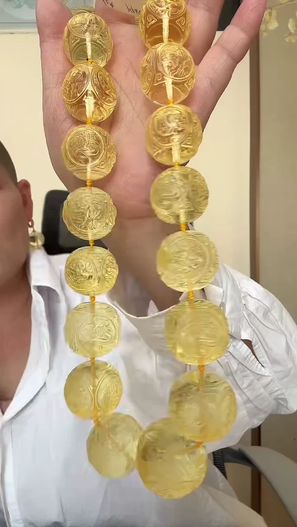 琥珀颈饰未镶嵌项链