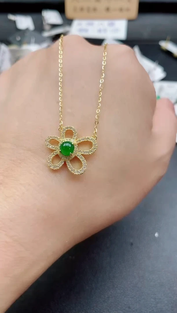 套链银S925镶嵌翡翠1