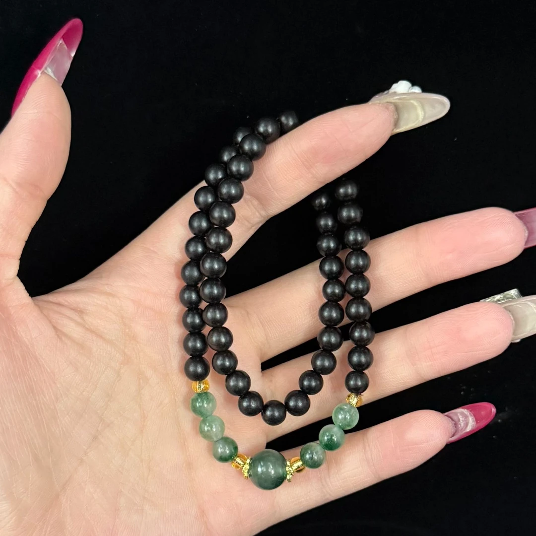 m-ak004  【无礼盒】精选黑檀双圈手串