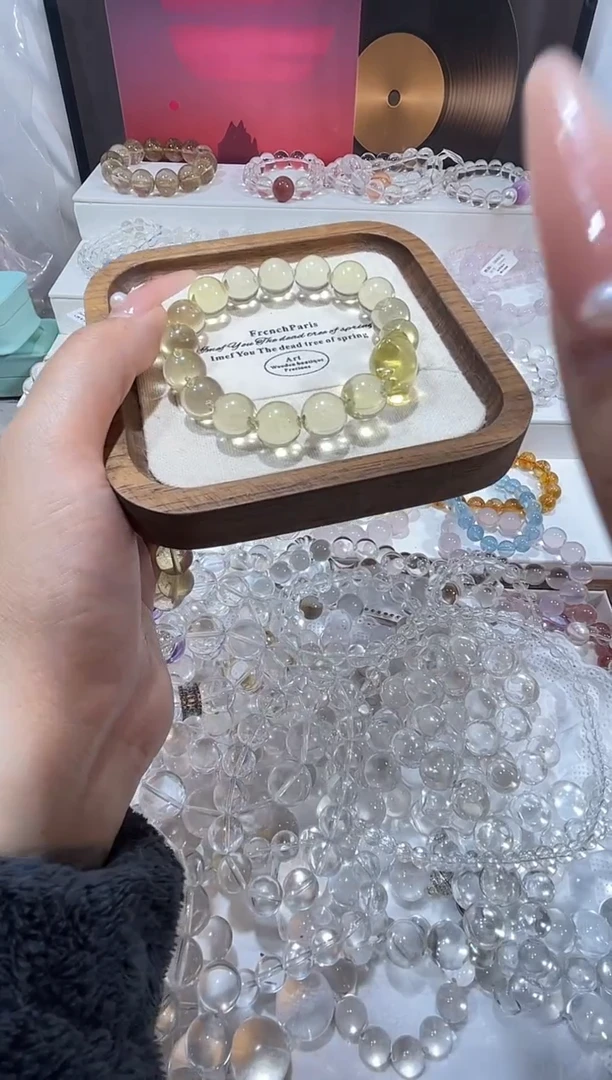 未镶嵌手串水晶天然黄水晶牛鼻孔多样性发一