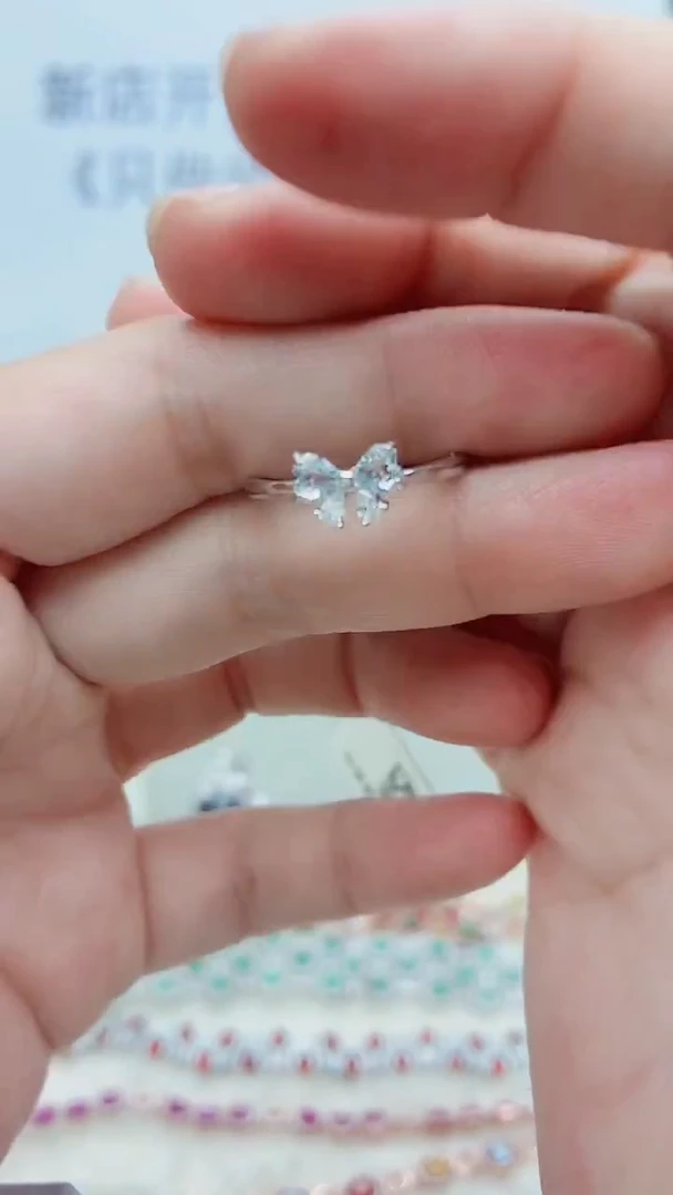 银S925镶嵌戒圈海蓝宝石381ZB1117产品一个（多样性）