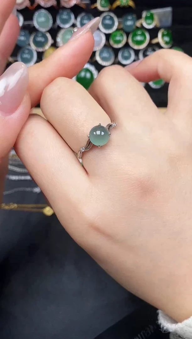 银S925镶嵌戒指翡翠2838