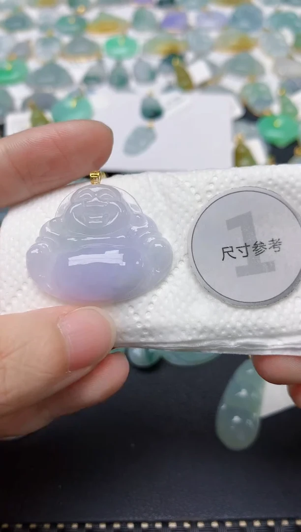翡翠18K金镶嵌颈饰天然缅甸A货翡翠