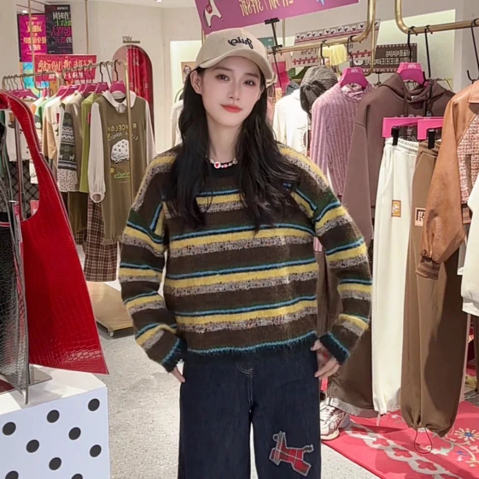 妖精的口袋彩点纱软糯慵懒风毛衣女2025韩版时尚25402113