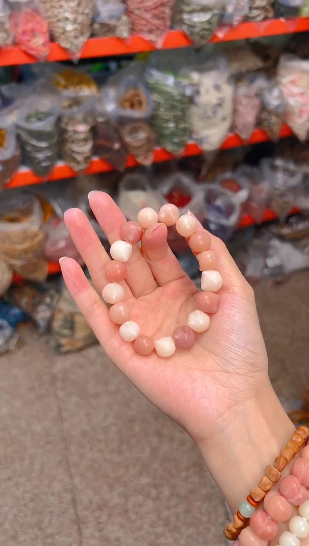 吊坠菩提根/象牙果粉色猫猫头单圈