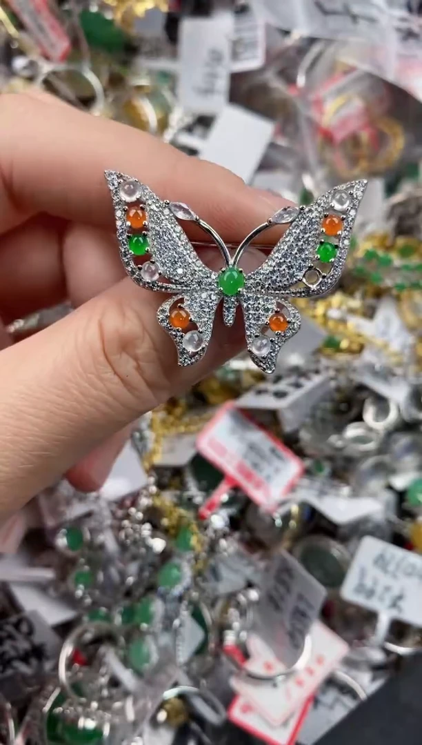 银S925镶嵌戒指翡翠444----2