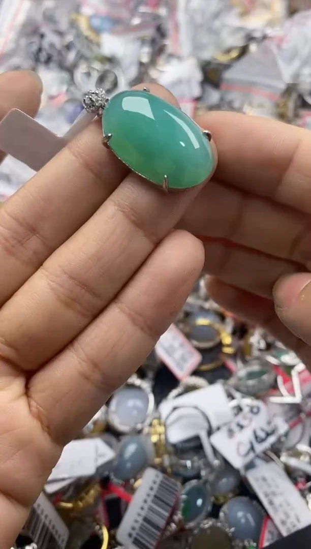 银S925镶嵌戒指翡翠11-11----10