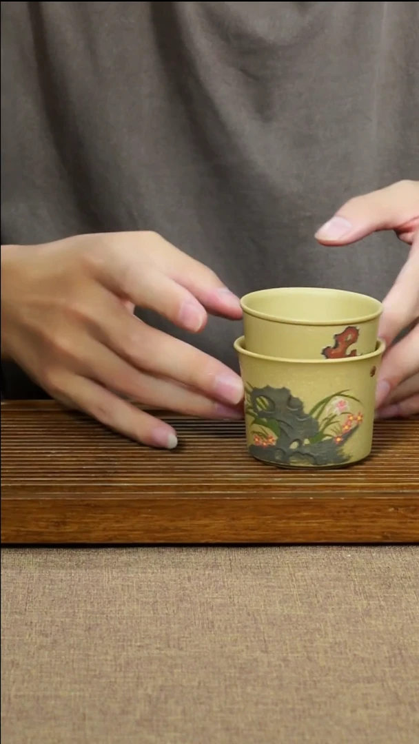 茶杯紫砂南柯记全手绘太湖石花杯