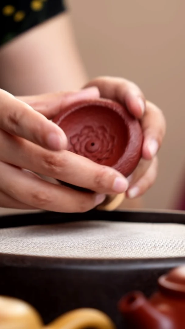 茶壶紫砂朱泥莲花香插