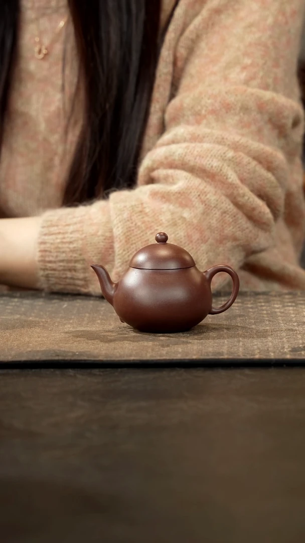 茶壶紫砂老紫泥梨式120cc