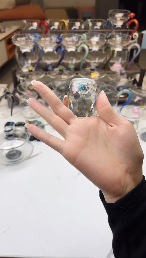 手工艺品玻璃绿松石盖置