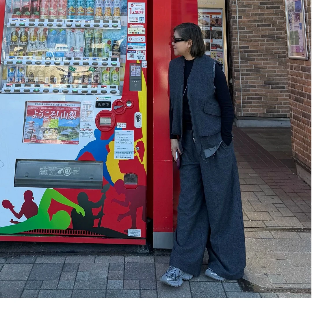 COCOLINDA | “ 颗粒羊毛 ”老钱【层叠结构】拼接工装马甲V3714