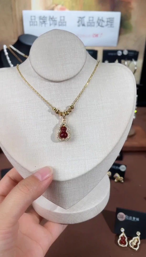 合金925银锆石项链7698