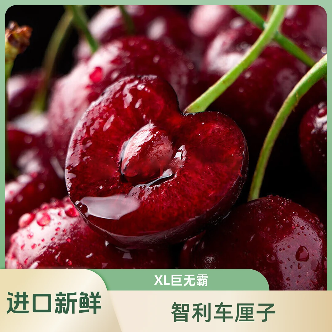 智利车厘子XL/JJJ/5斤原箱进口海运拉宾斯 内附果径卡