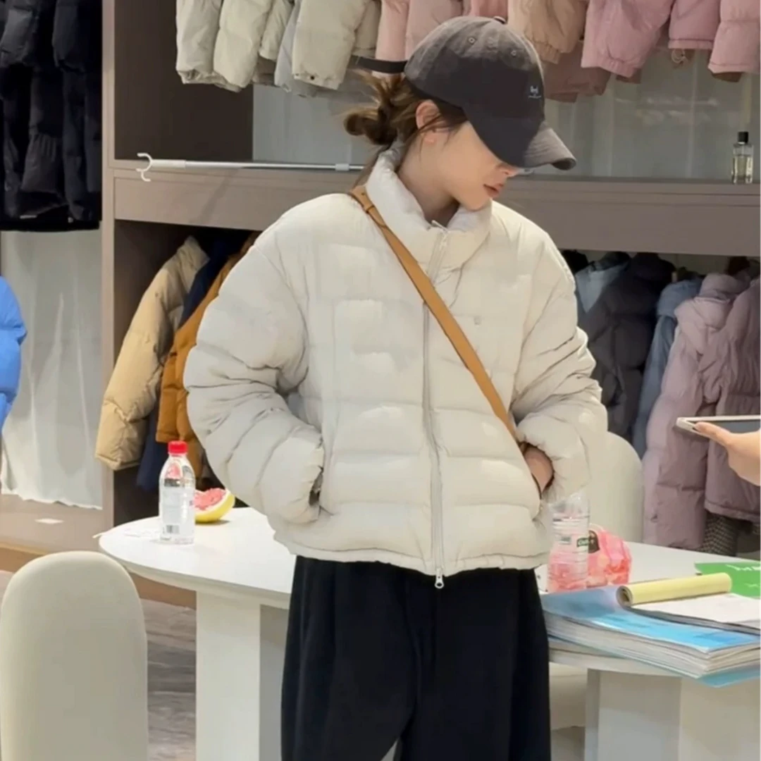 爆款时尚流行排骨羽绒服女装2025冬季韩系爆款保暖白鸭绒短款外套