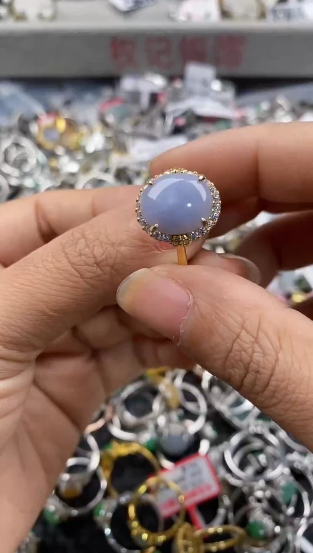 银S925镶嵌戒指翡翠888---6