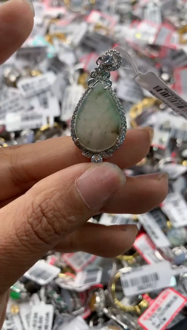 银S925镶嵌戒指翡翠10      8