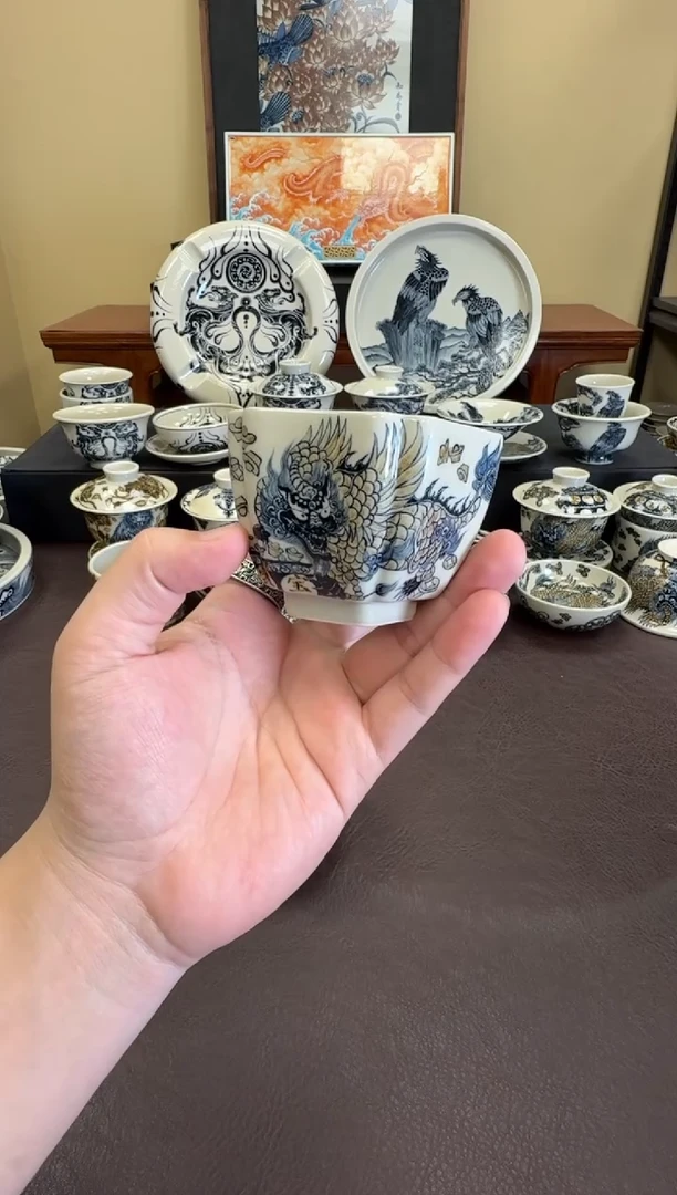 二号釉貔貅五方杯
