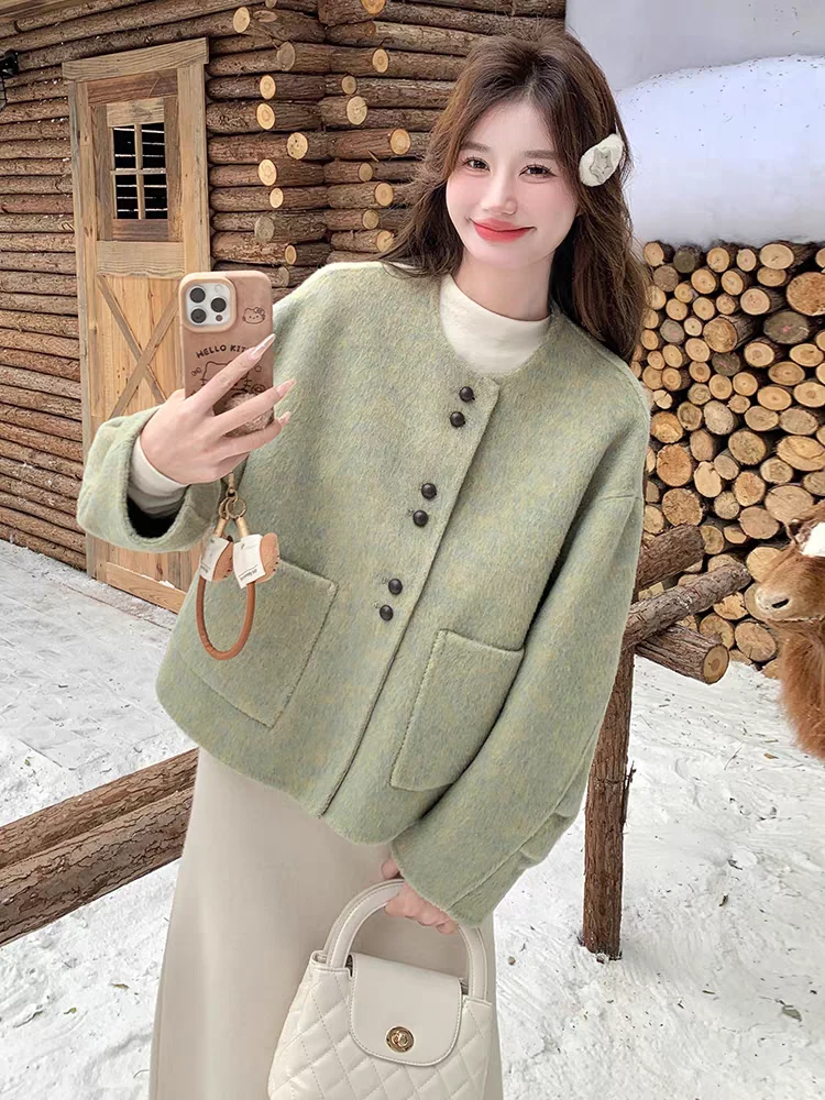 航邦祺韩版洋气减龄短款羊毛外套BQY2505079