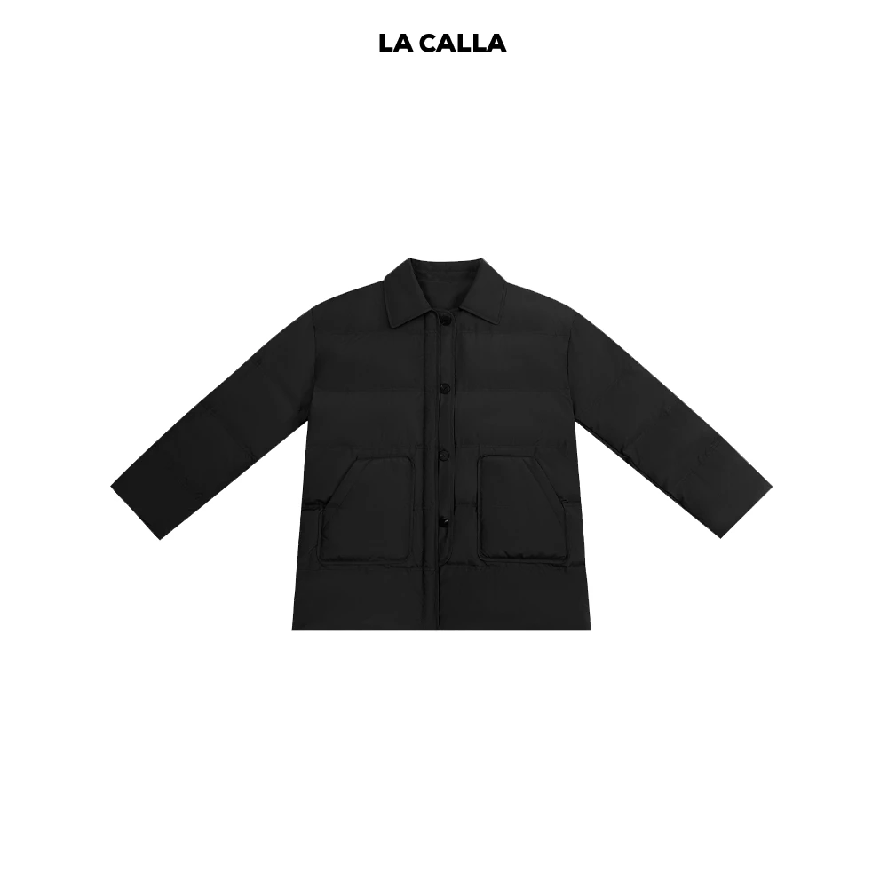 LA CALLA厚厚黑色秋冬季厚实夹棉舒适保暖外套OY1602