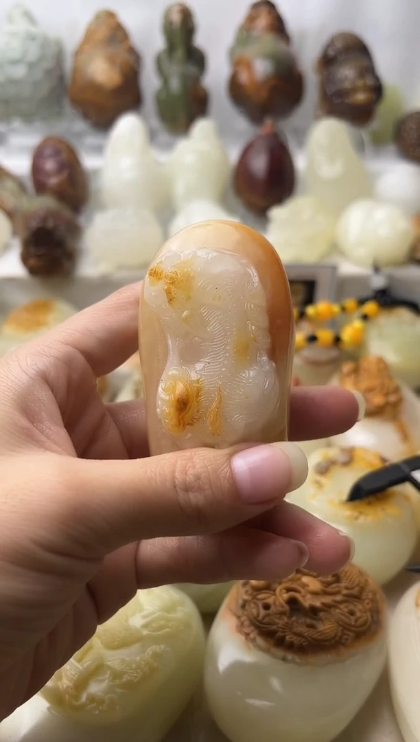 石材方解石棉纹正常不退换貔貅微瑕